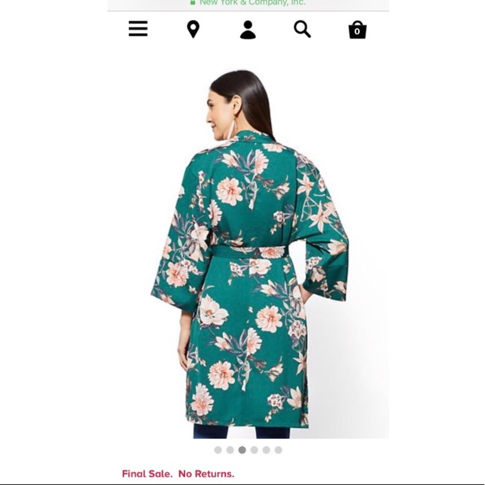 GREEN FLORAL KIMONO